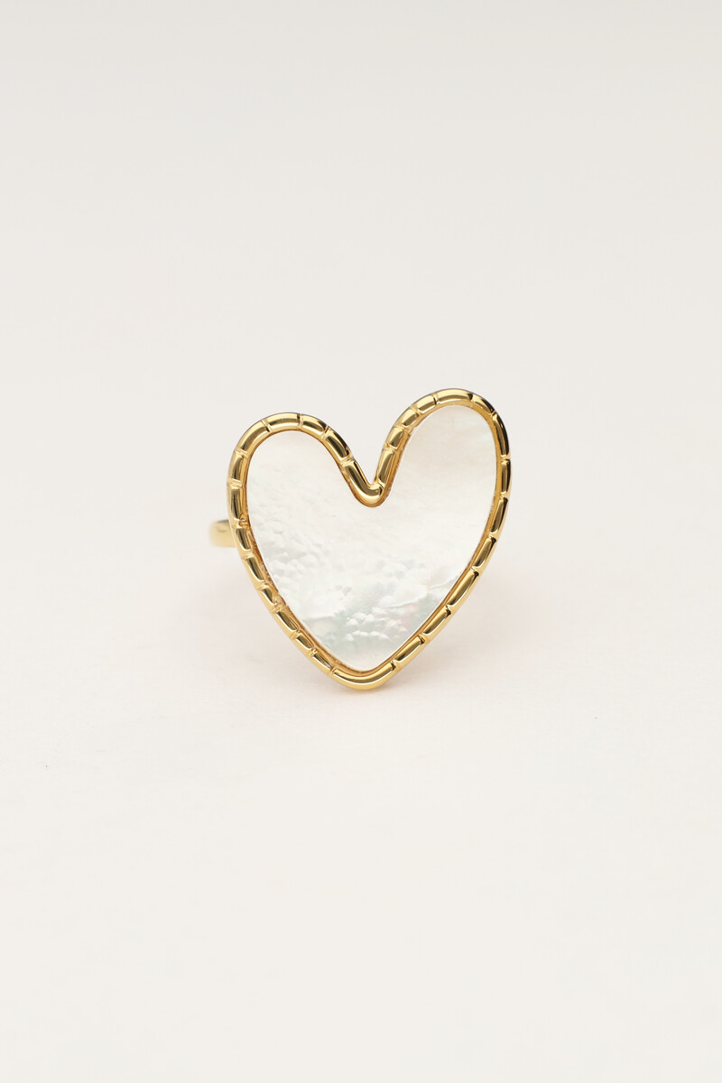 Statement ring with mother of pearl heart | My Jewellery
