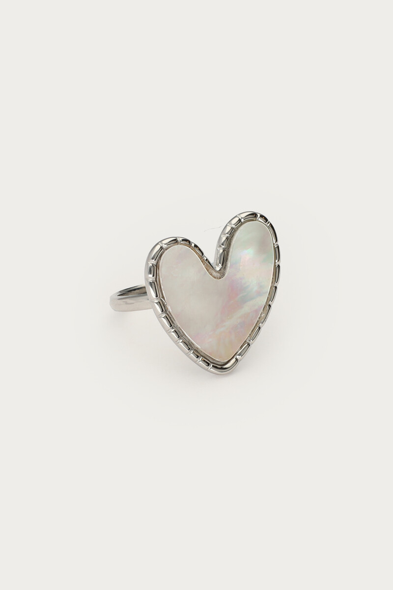 Statement ring with mother of pearl heart | My Jewellery