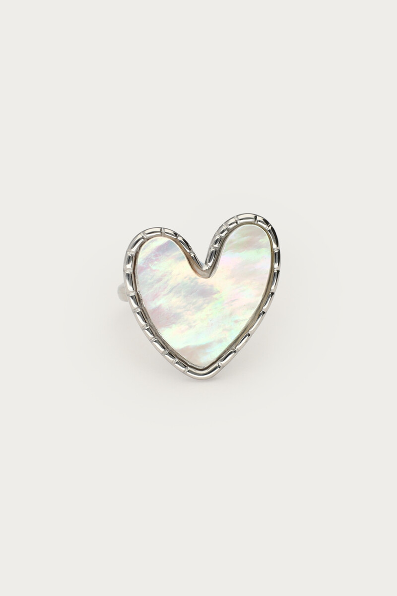 Statement ring with mother of pearl heart | My Jewellery