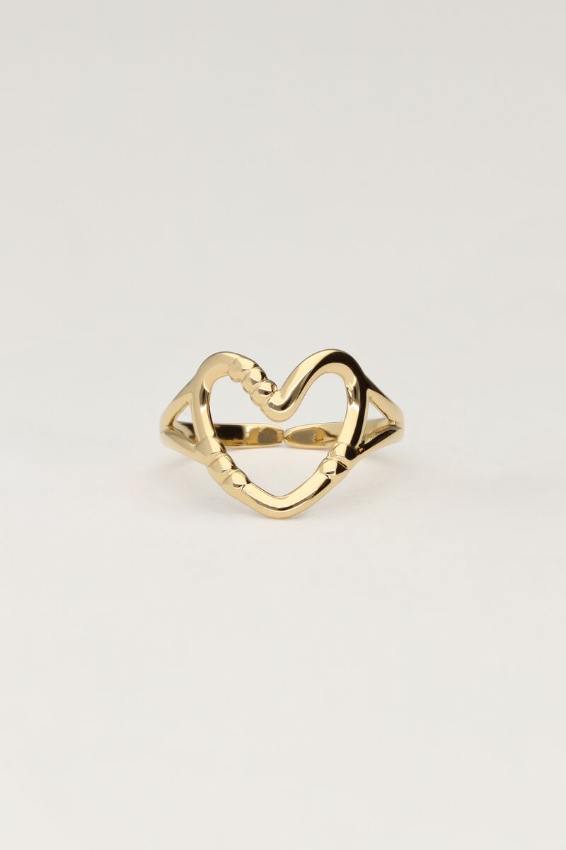 Statement ring met open hart