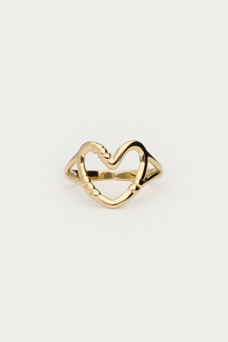 Statement ring met open hart