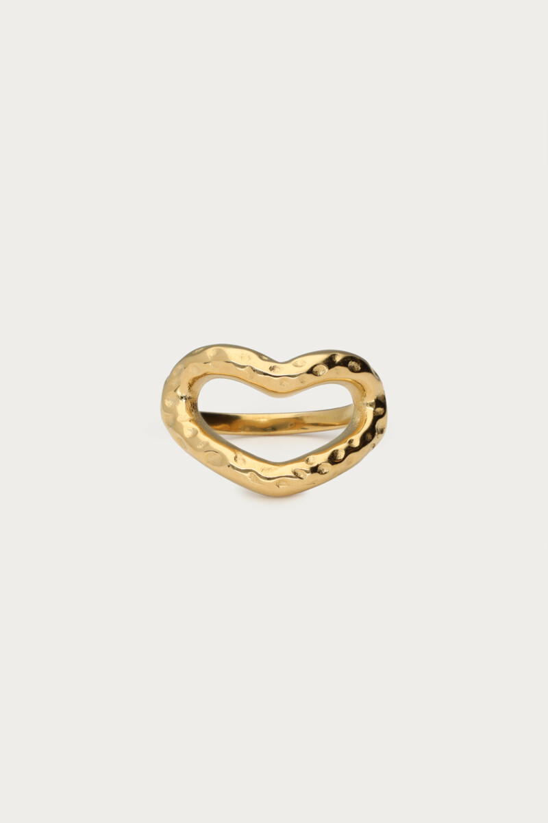 Statement ring with open heart & texture | My Jewellery