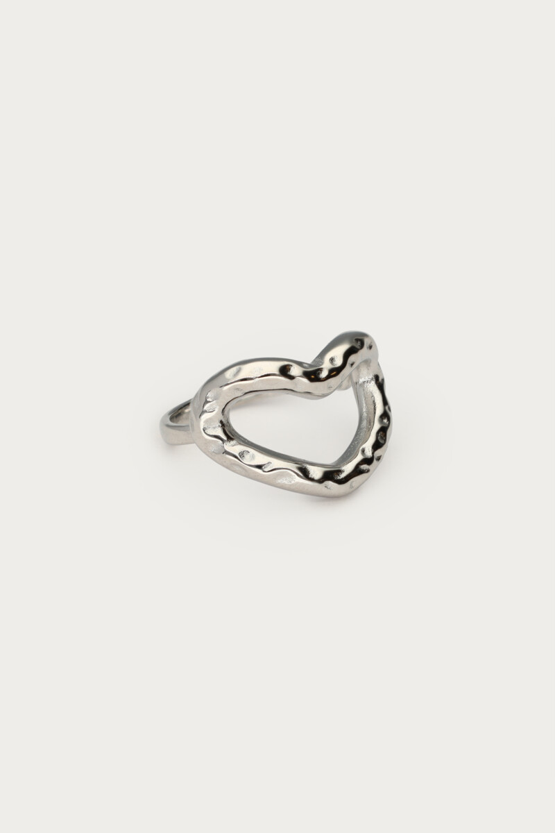 Statement ring with open heart & texture | My Jewellery
