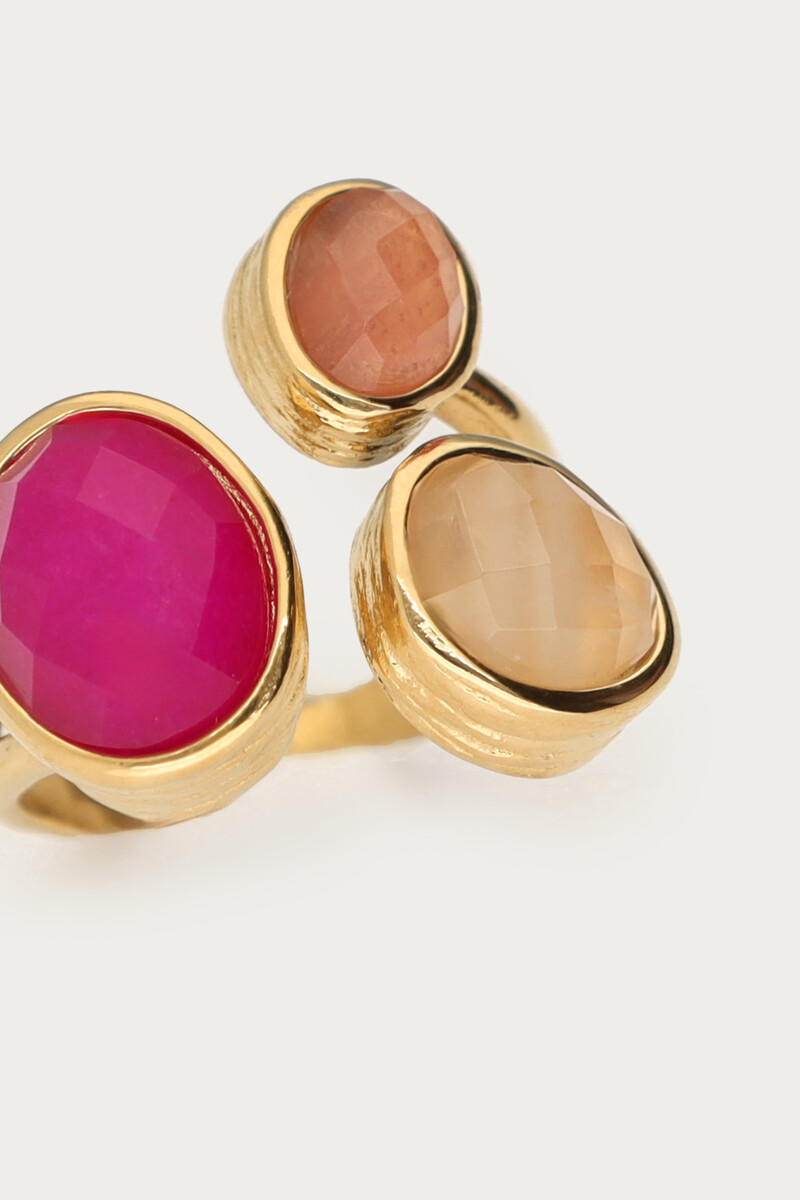 Statement ring with three pink stones | My Jewellery
