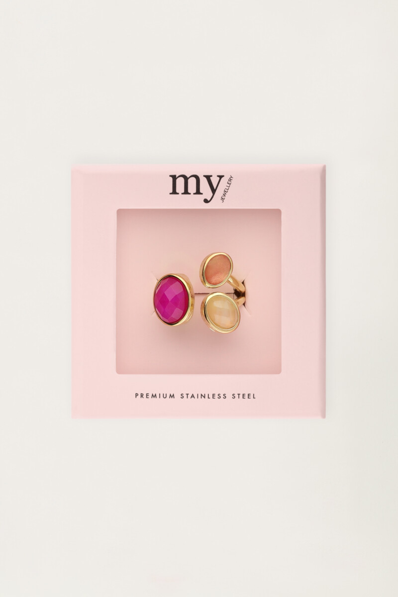 Statement ring with three pink stones | My Jewellery