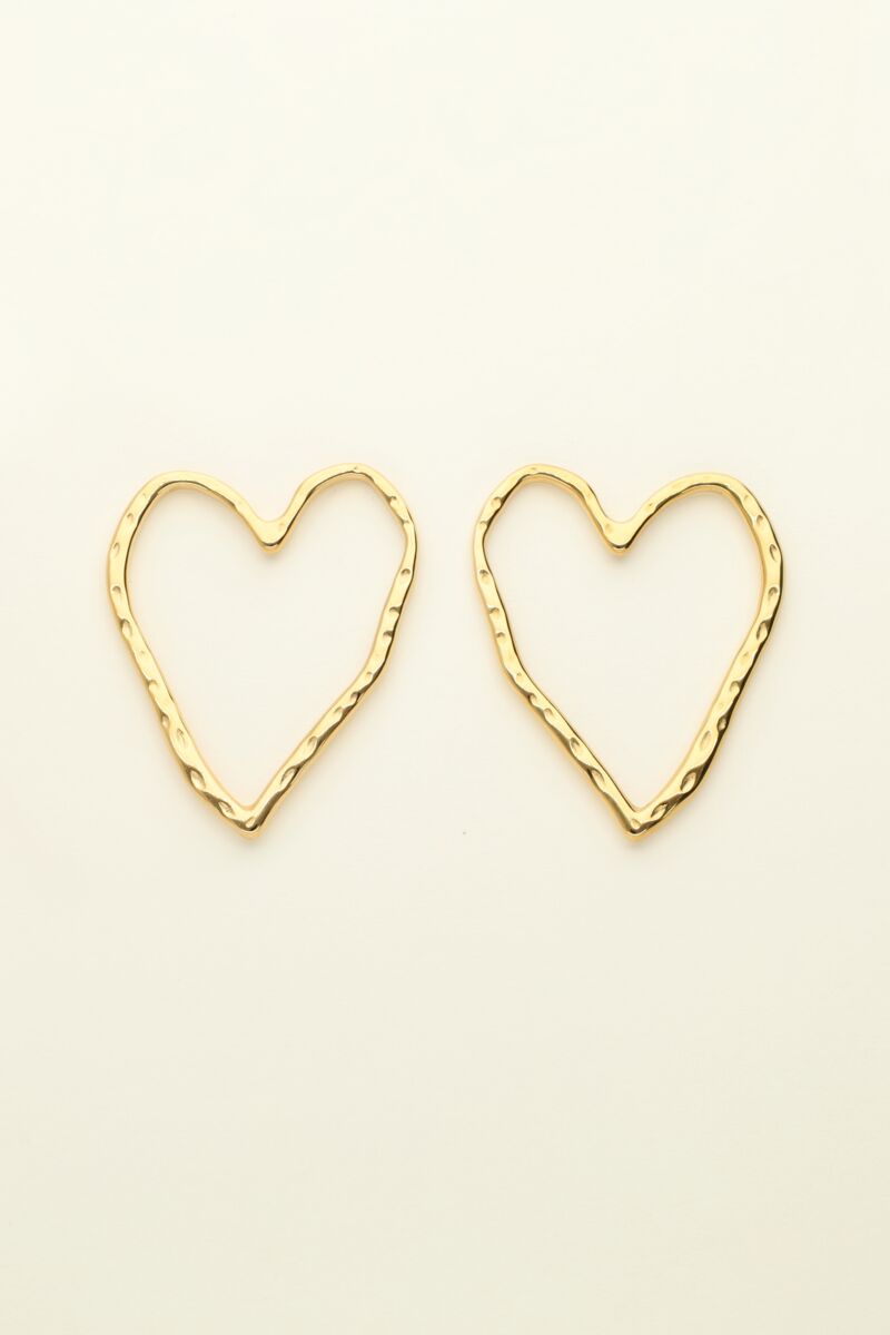 Statement studs with large open heart | My Jewellery