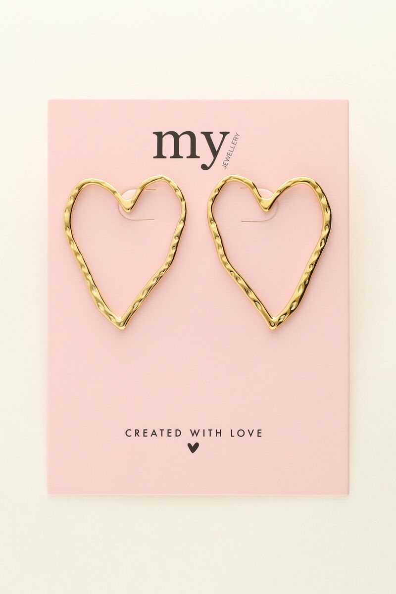 Statement studs with large open heart | My Jewellery