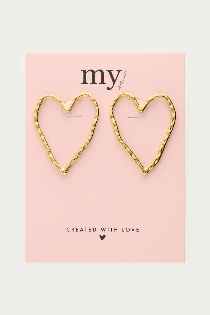 Statement studs with large open heart | My Jewellery