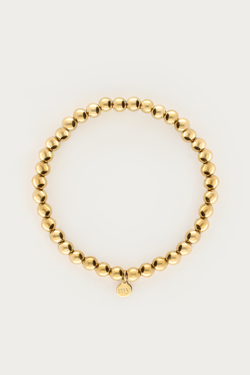 Stretch armband stalen kralen