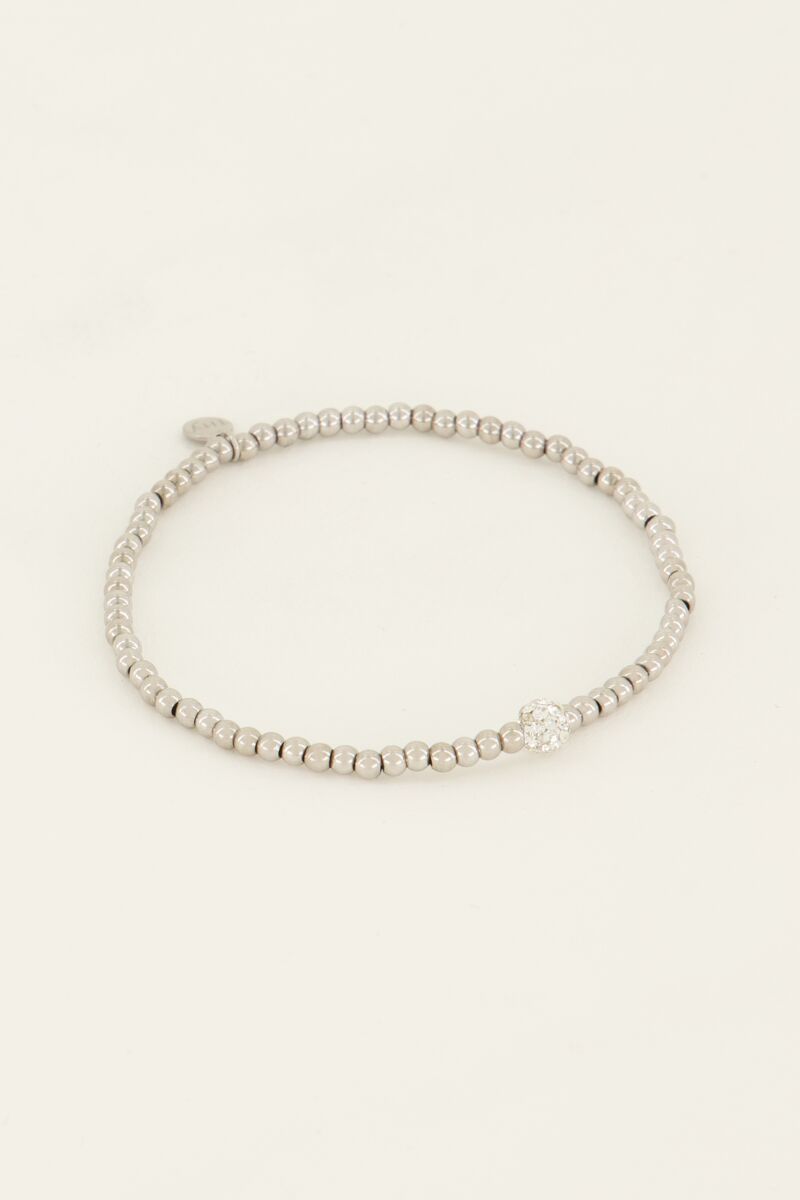 Stretch rhinestone bead bracelet