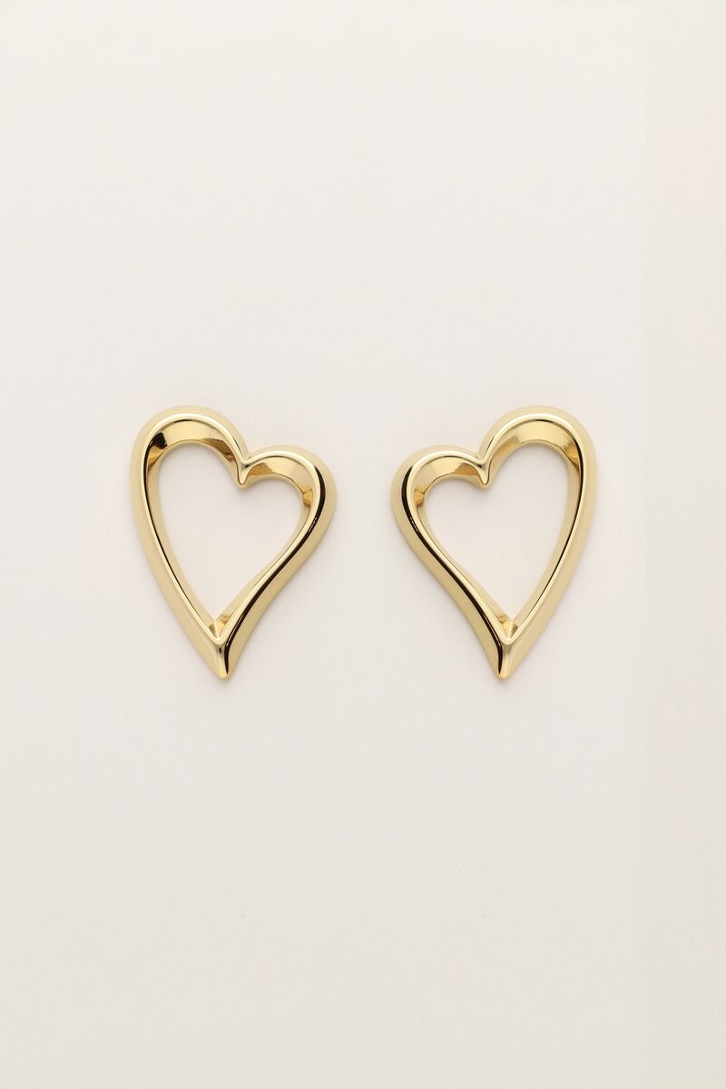 My jewellery Studs oorbellen met open hart
