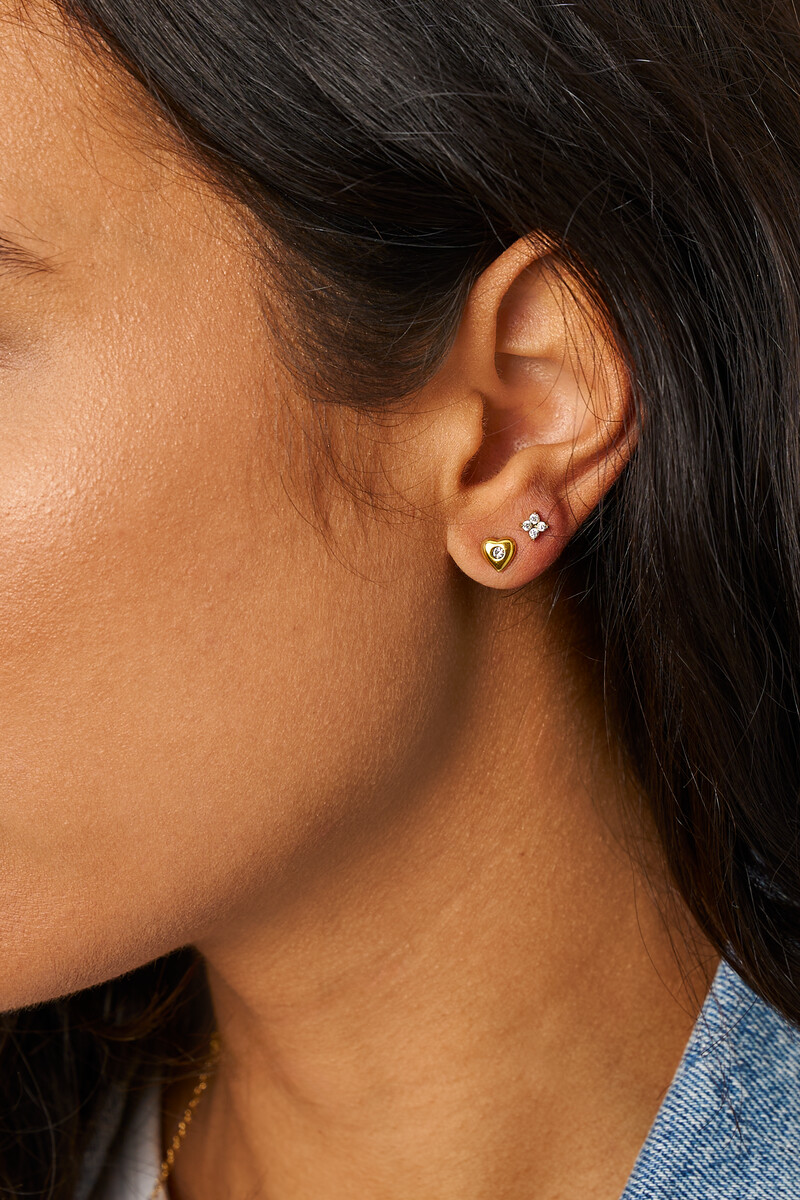 Studs clover with transparent rhinestones | My Jewellery