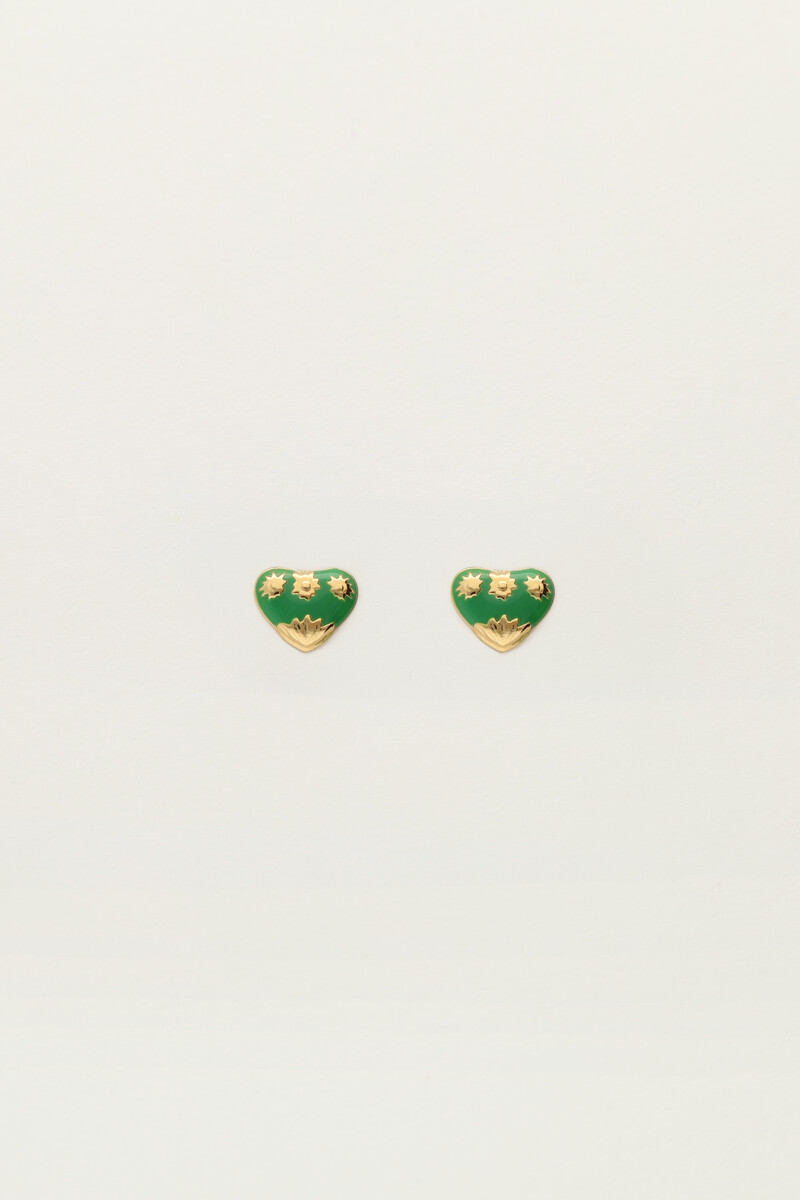 Studs green mini heart | My Jewellery