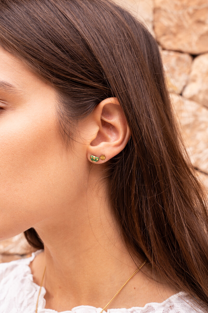 Studs green mini heart | My Jewellery