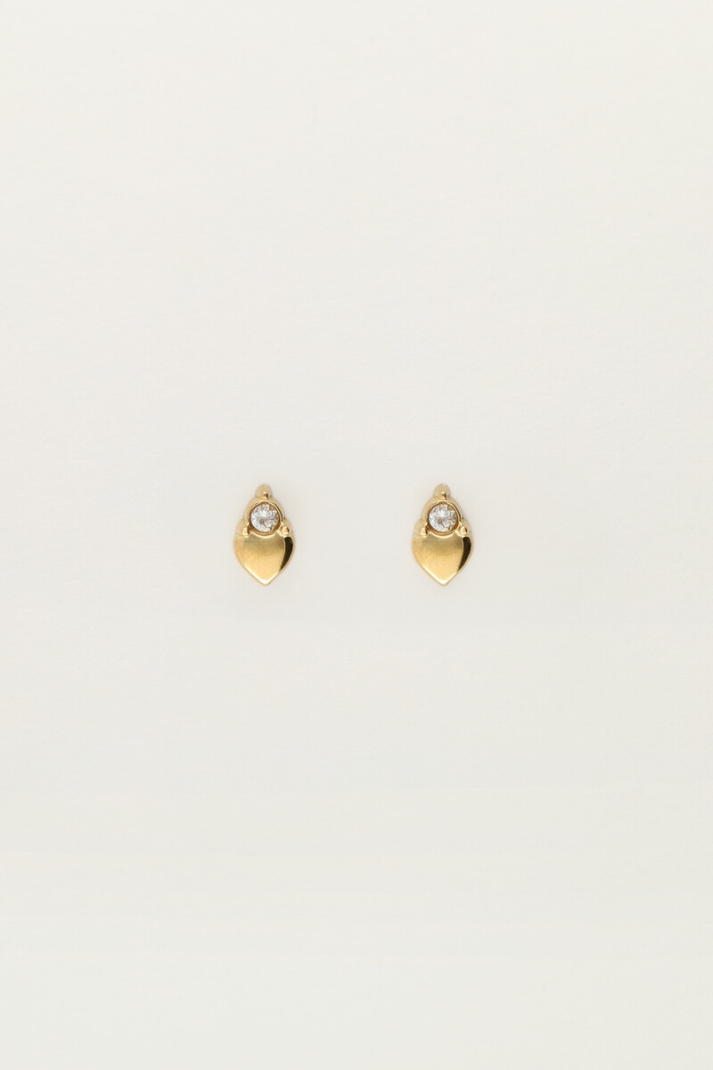 Studs heart with rhinestones | My Jewellery