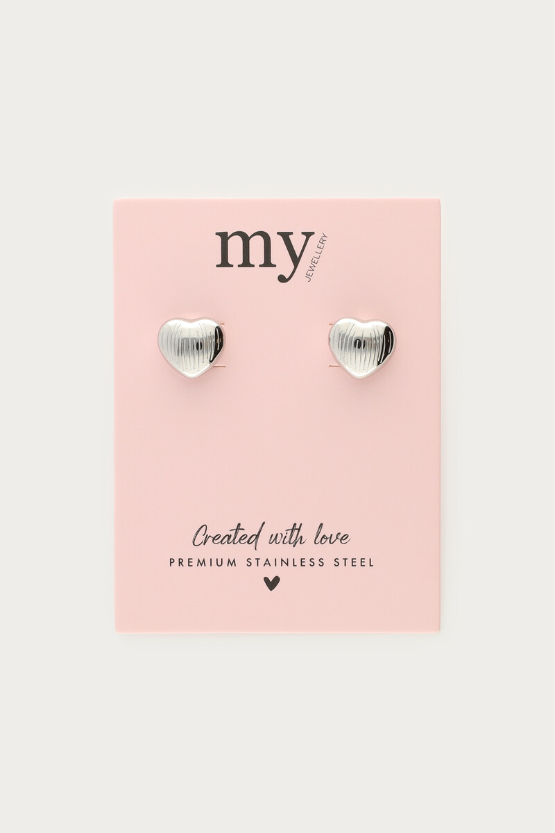 Studs heart with stripes | My Jewellery