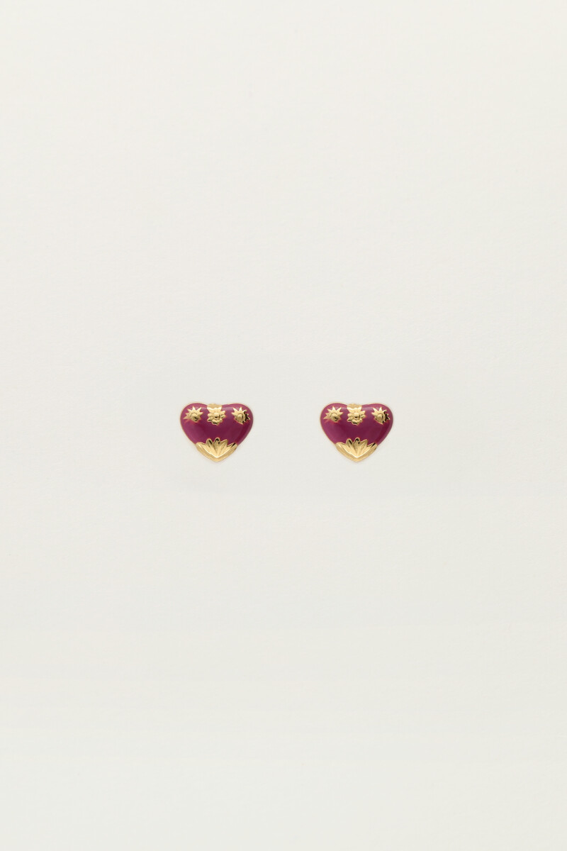 Studs purple mini heart | My Jewellery