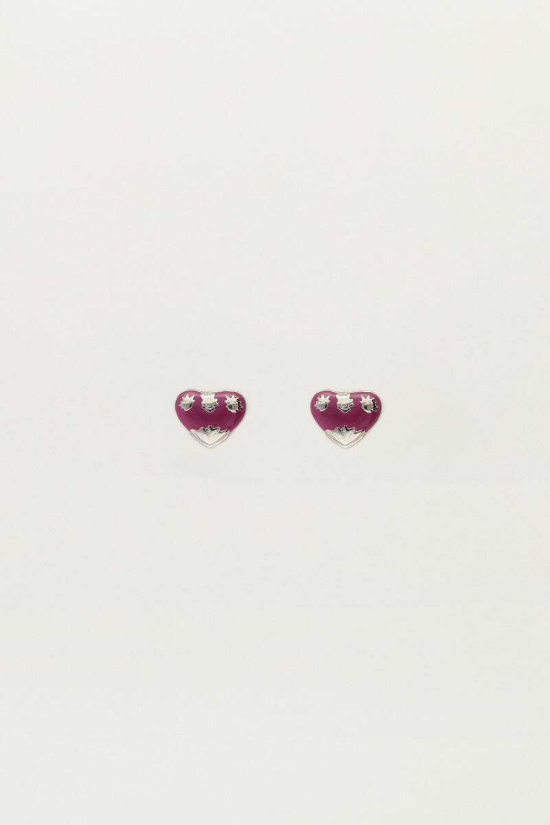 My jewellery Studs paars mini hart