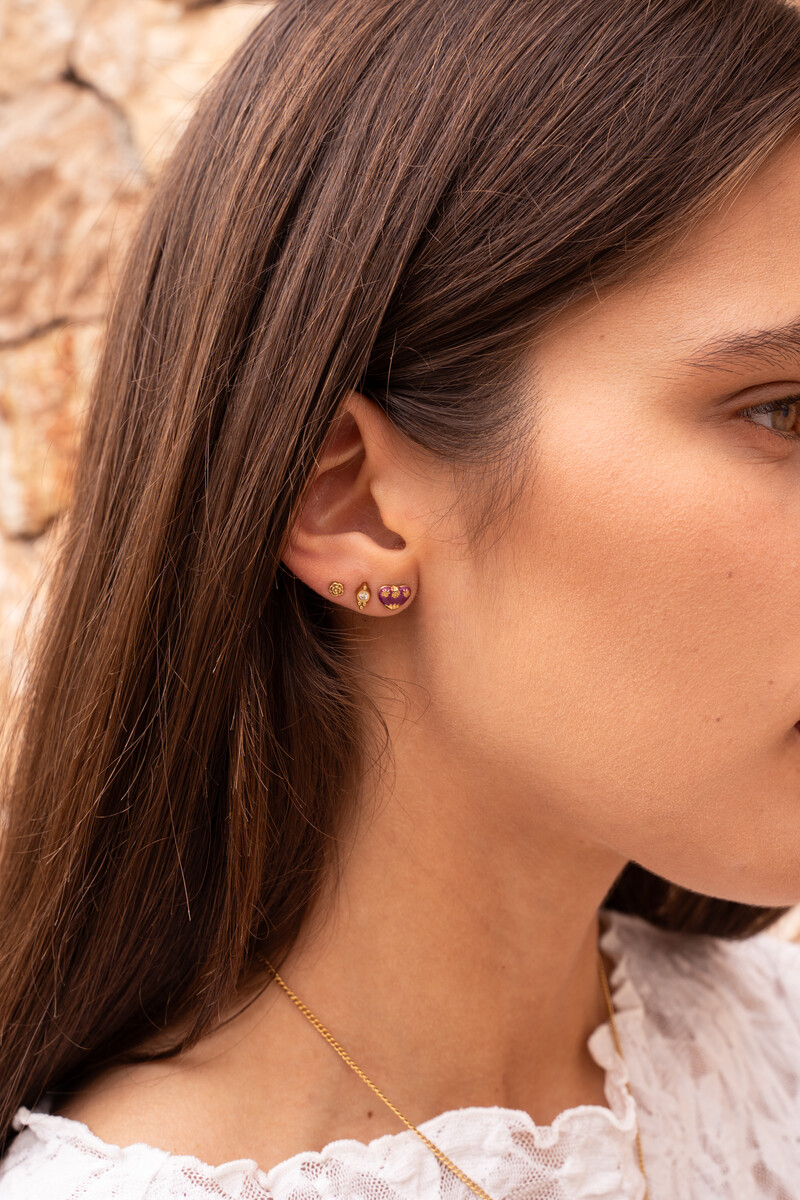 Studs purple mini heart | My Jewellery