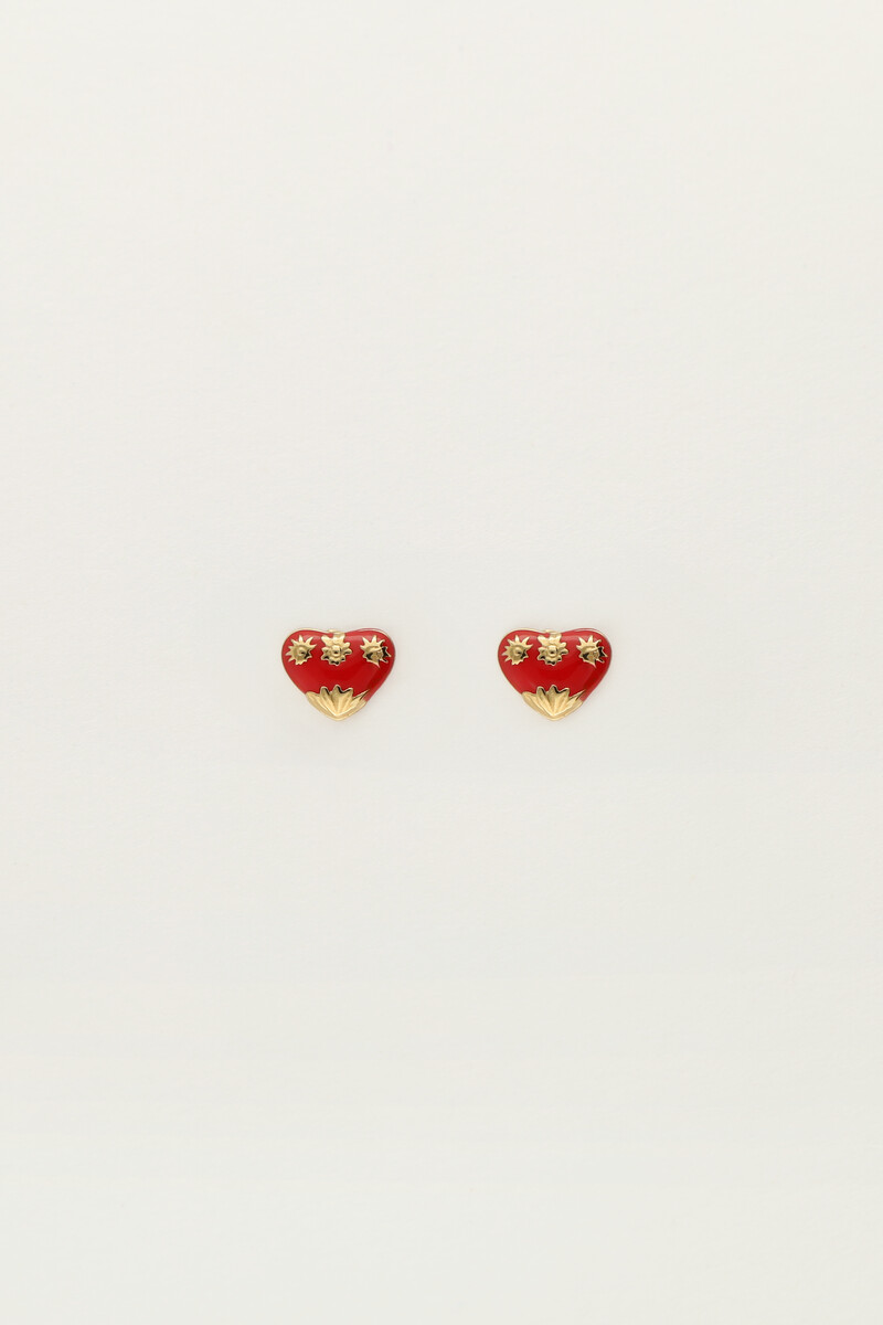 Studs red mini heart | My Jewellery