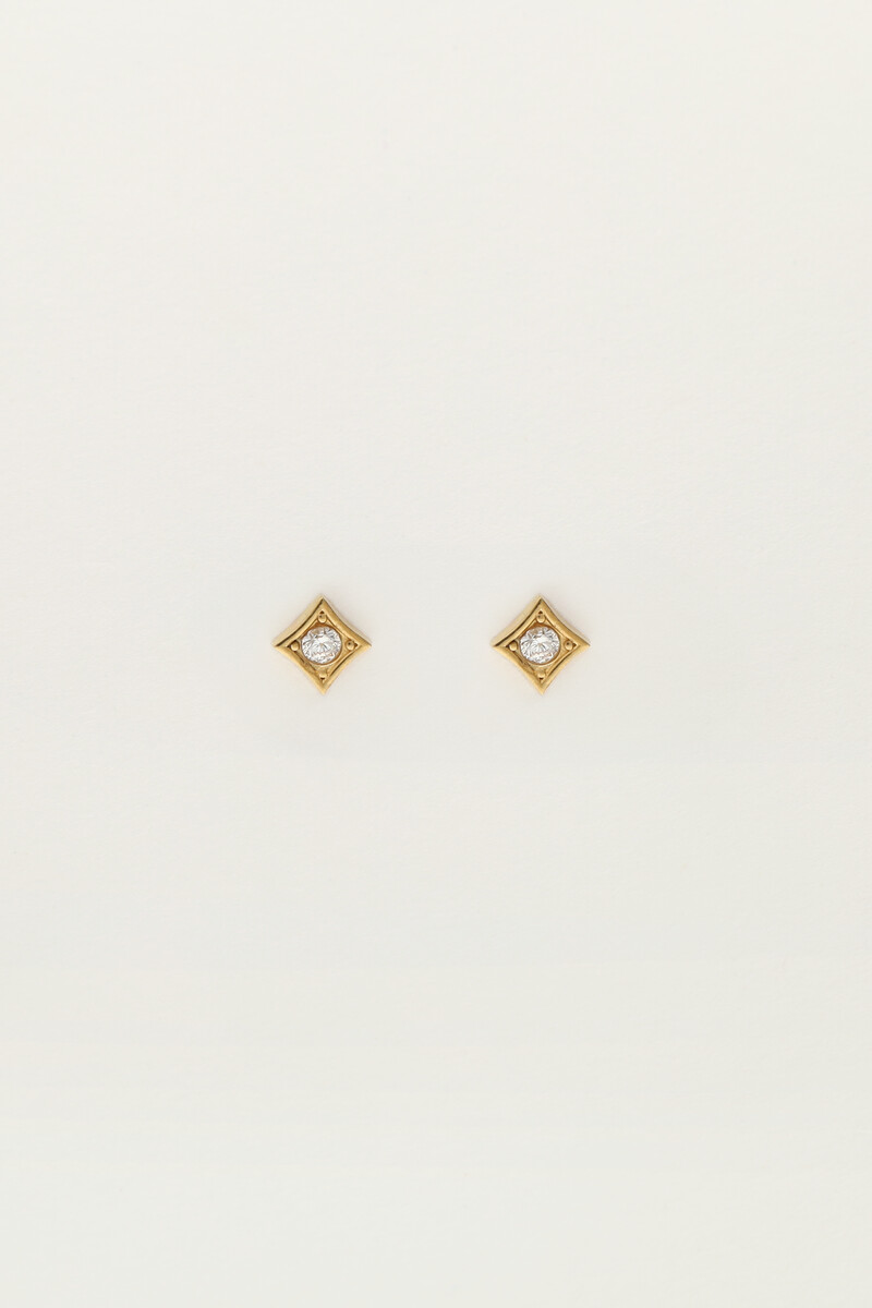 My jewellery Studs vierkant met strass