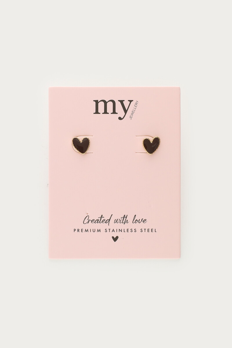 Studs with brown hearts | My Jewellery