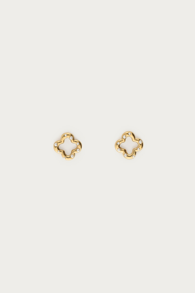 Studs with clover and imitation pearls | My Jewellery