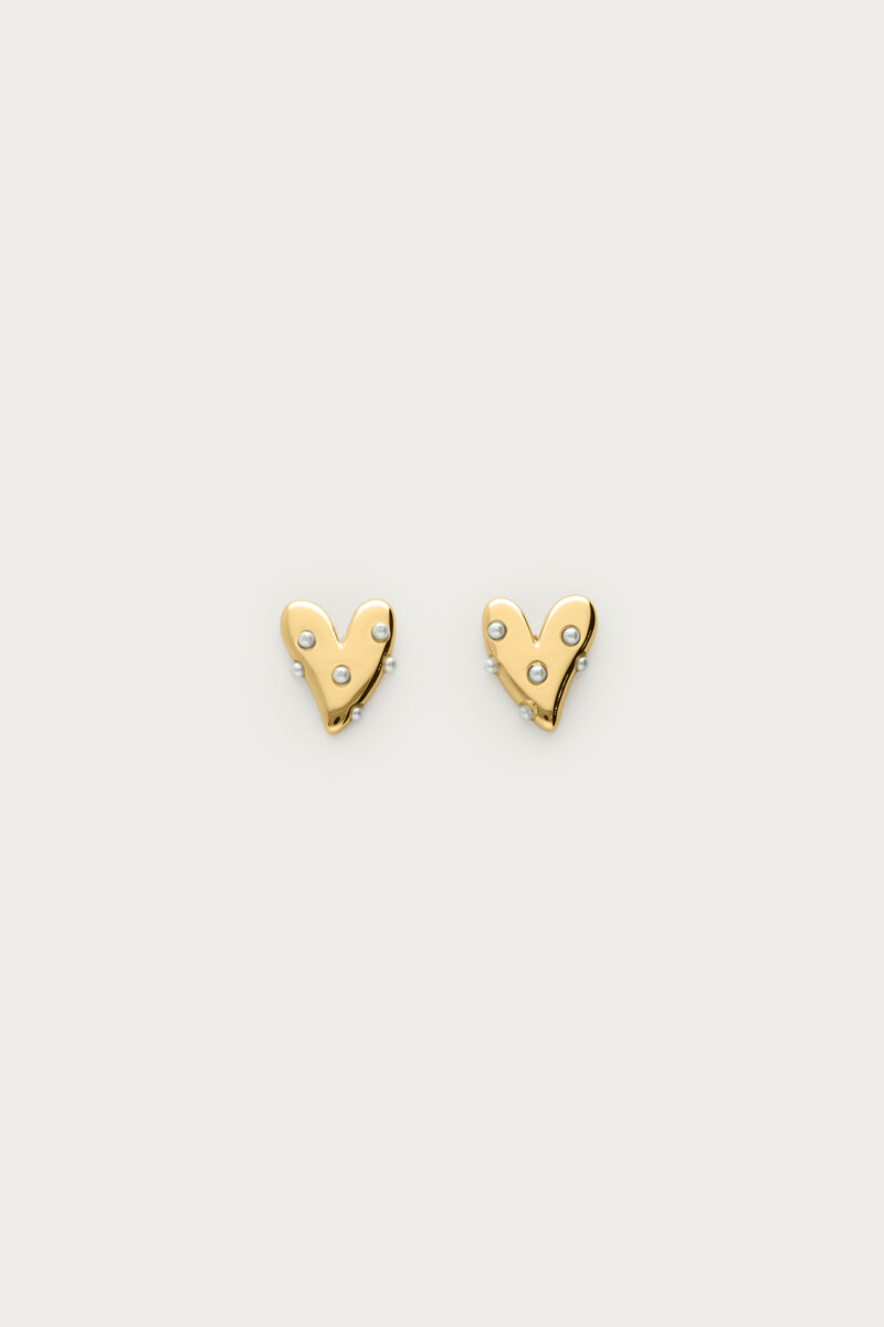 Studs with heart & faux pearls | My Jewellery