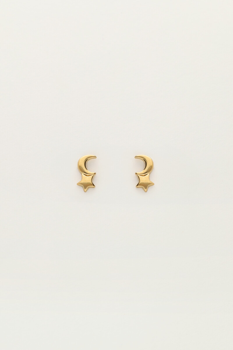 Studs with mini moon and star | My Jewellery