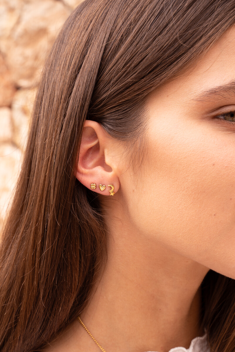 Studs with mini moon and star | My Jewellery