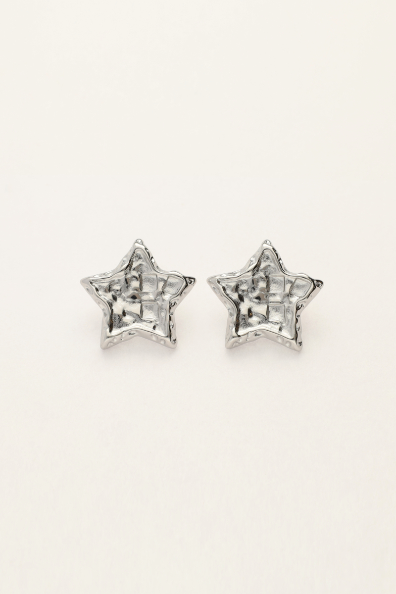 My jewellery Studs met sterhammered