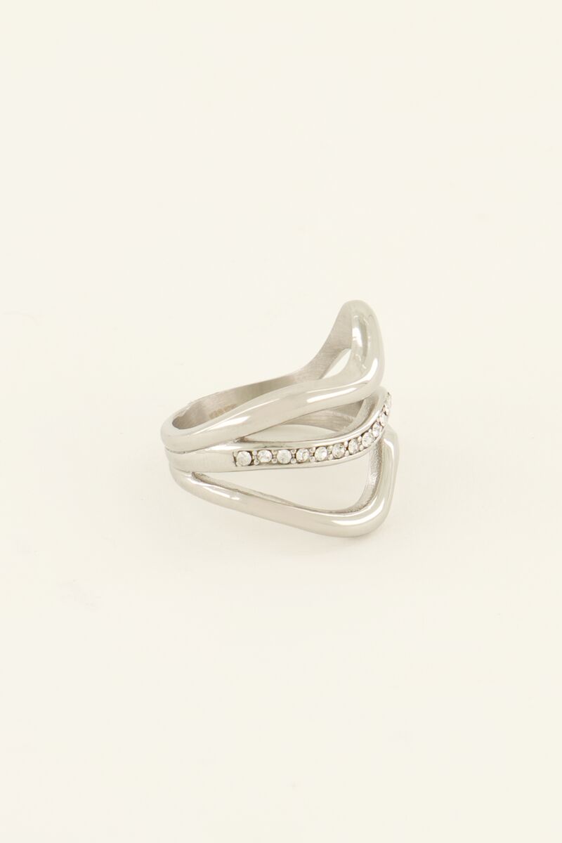 Bagueà trois rangs et strass My Jewellery 18 femme