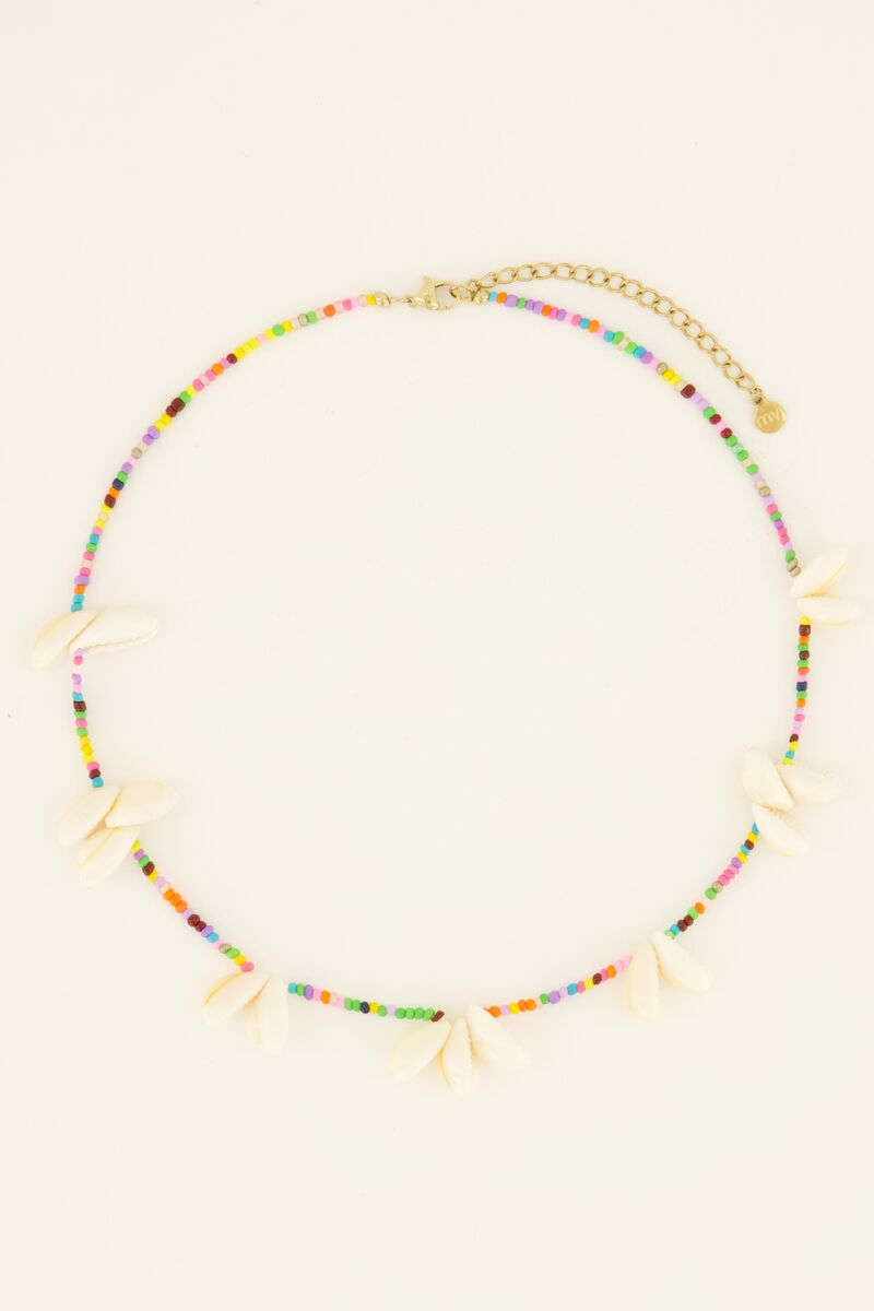 Sunchasers goudkleurige ketting met kraaltjes & schelpjes
