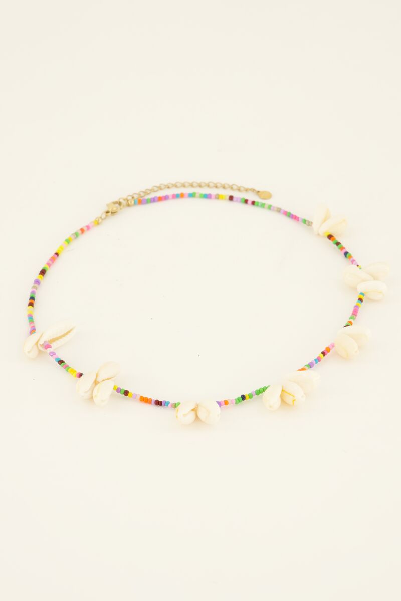Sunchasers gold beaded necklace with seashells | My Jewellery