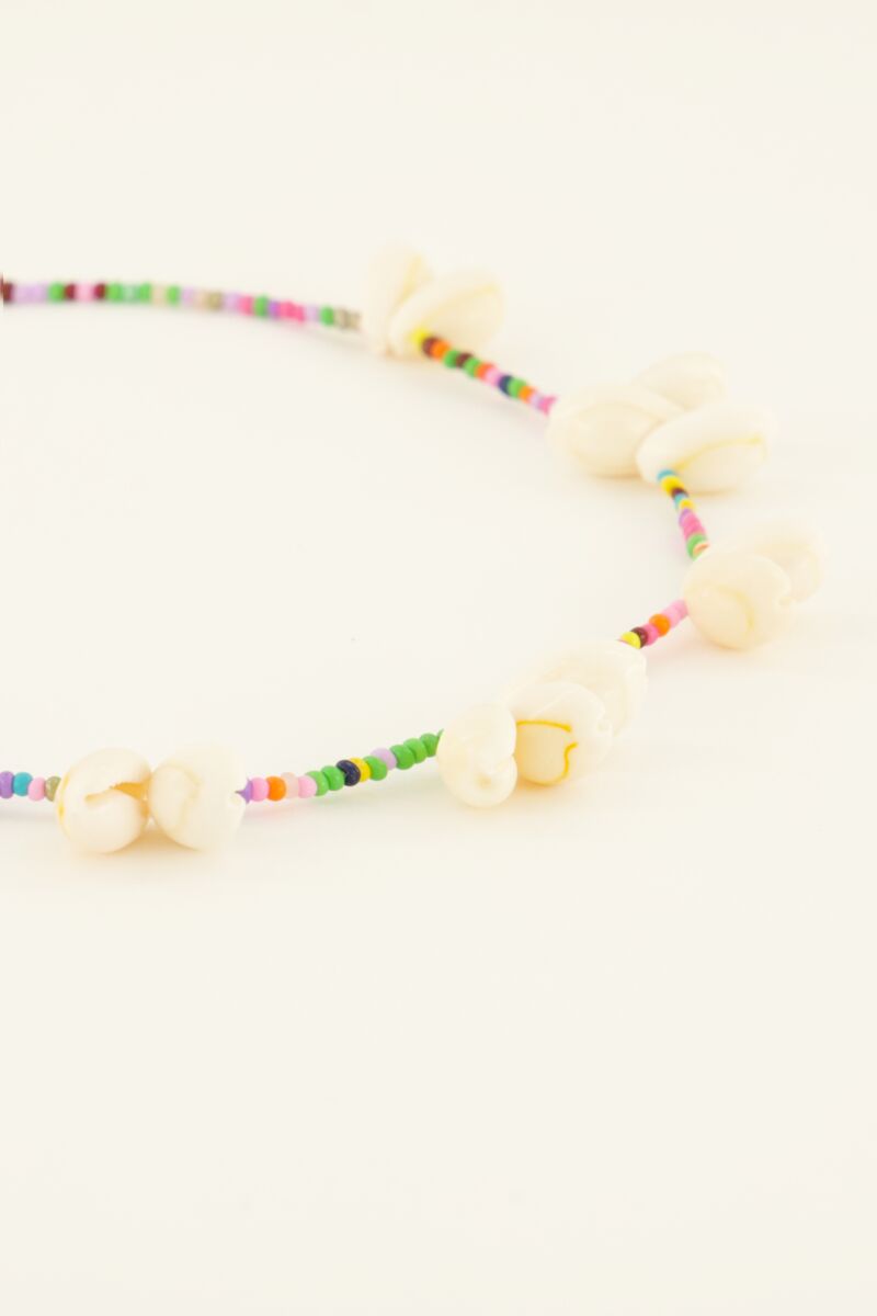 Sunchasers gold beaded necklace with seashells | My Jewellery