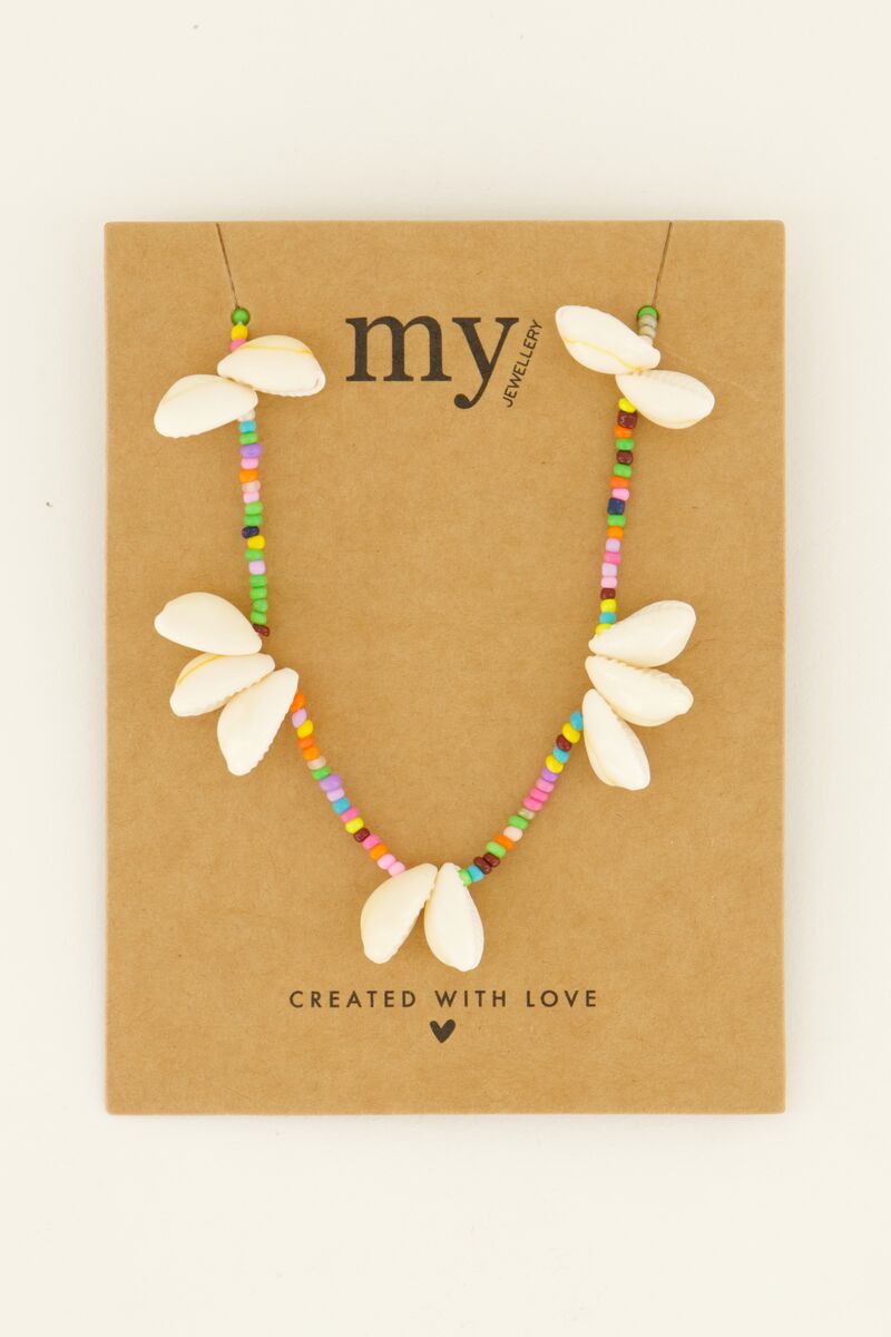 Sunchasers gold beaded necklace with seashells | My Jewellery