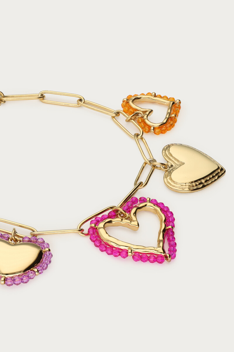 Sunrocks bracelet with heart charms | My Jewellery