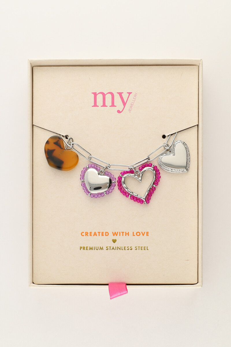 Sunrocks bracelet with heart charms | My Jewellery