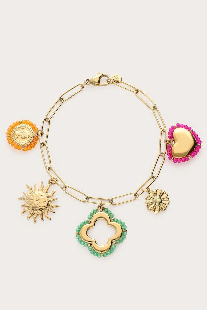 Sunrocks charm bracelet with charms and beads