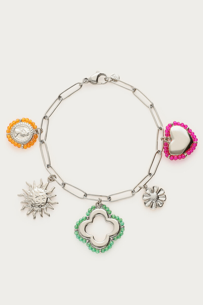 Sunrocks charm bracelet with charms and beads