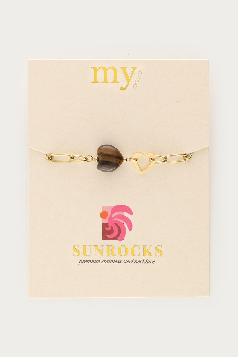 Sunrocks chain bracelet with brown heart | My Jewellery