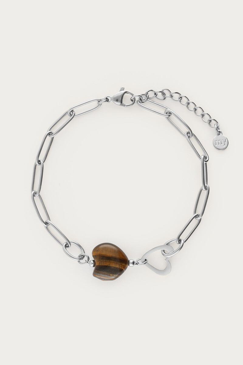 Sunrocks chain bracelet with brown heart | My Jewellery