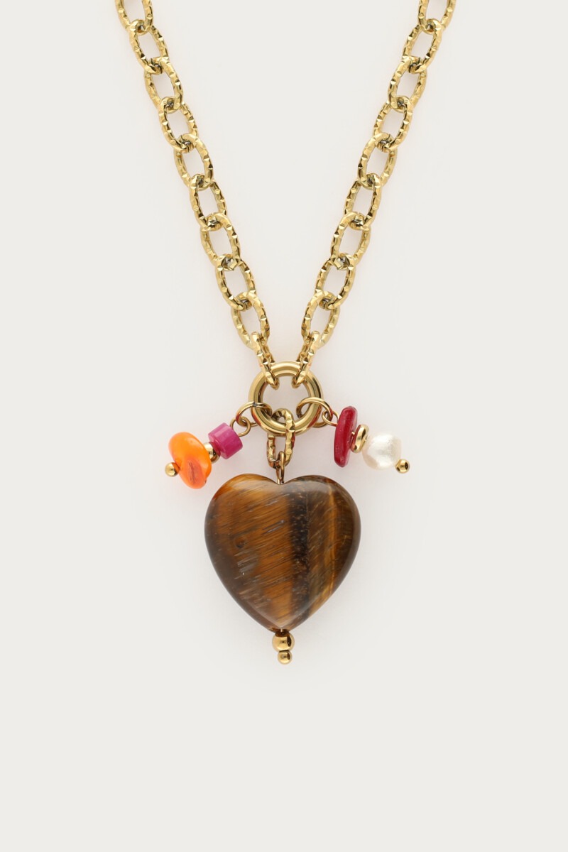 Sunrocks chain necklace with brown heart | My Jewellery