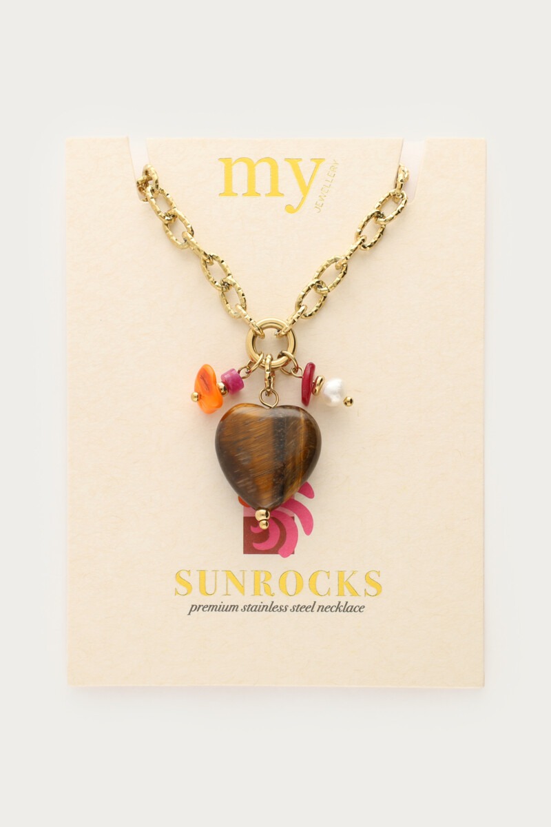 Sunrocks chain necklace with brown heart | My Jewellery