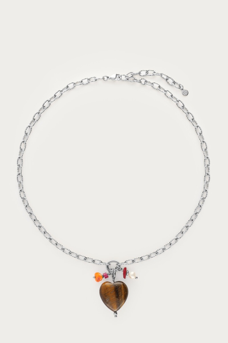 Sunrocks chain necklace with brown heart | My Jewellery