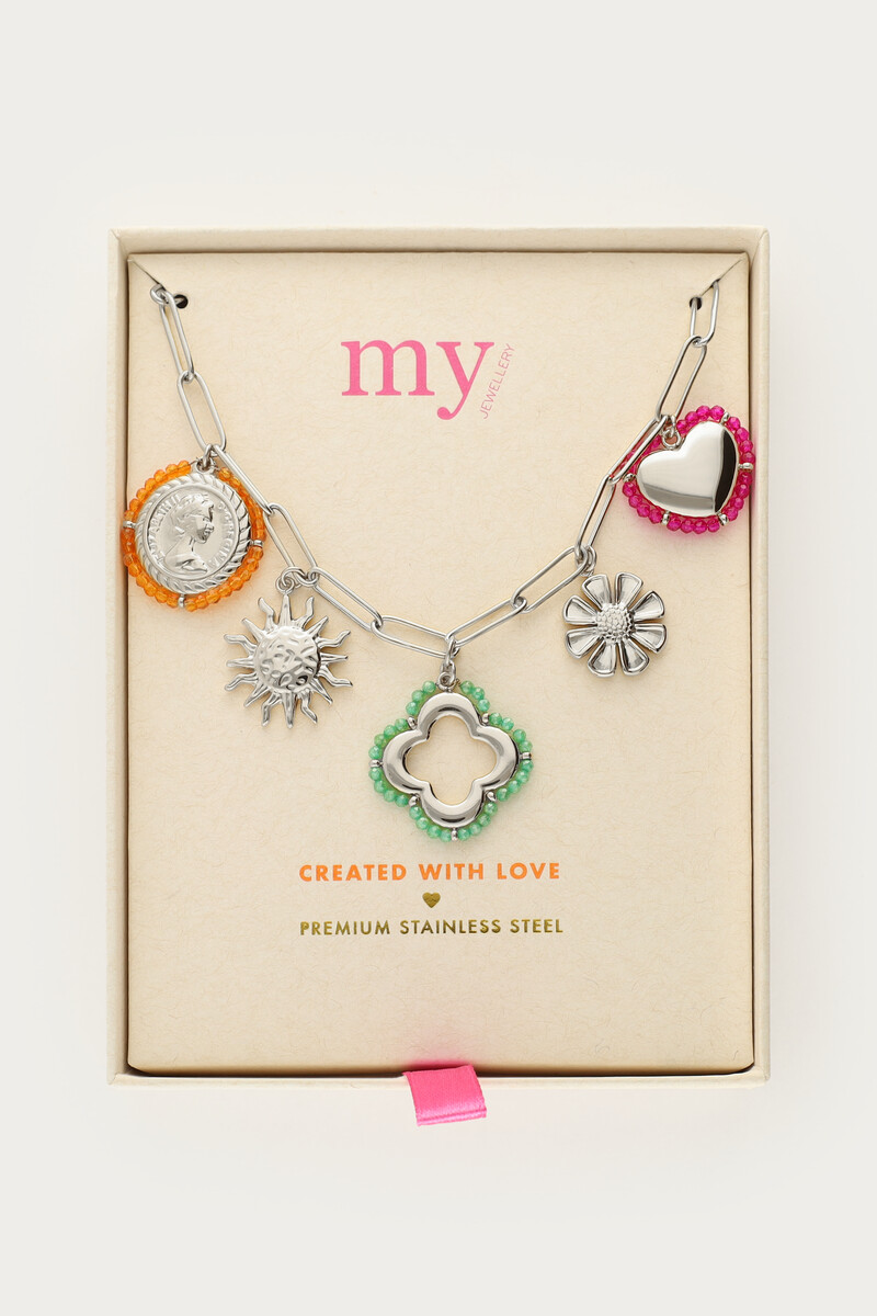 Sunrocks charm necklace with charms and beads | My Jewellery
