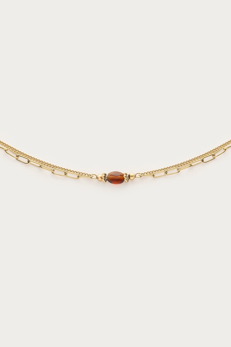 Sunrocks double bracelet with brown bead | My Jewellery