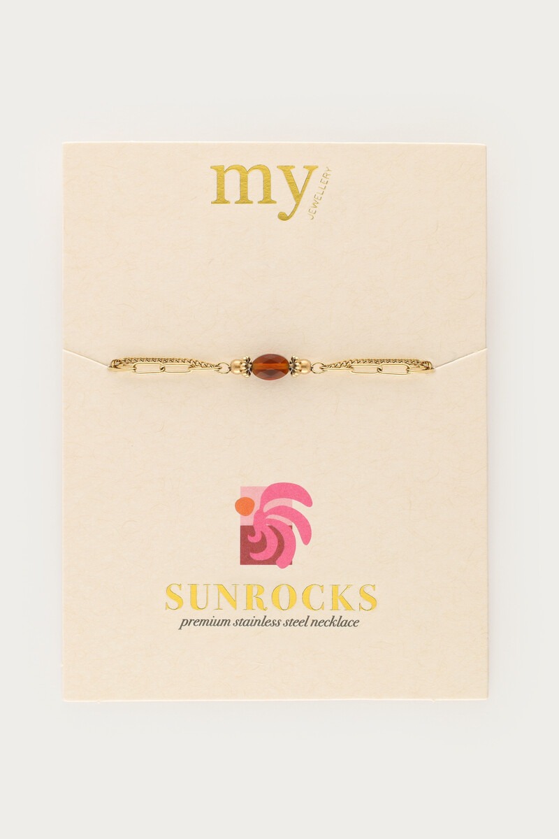 Sunrocks double bracelet with brown bead | My Jewellery