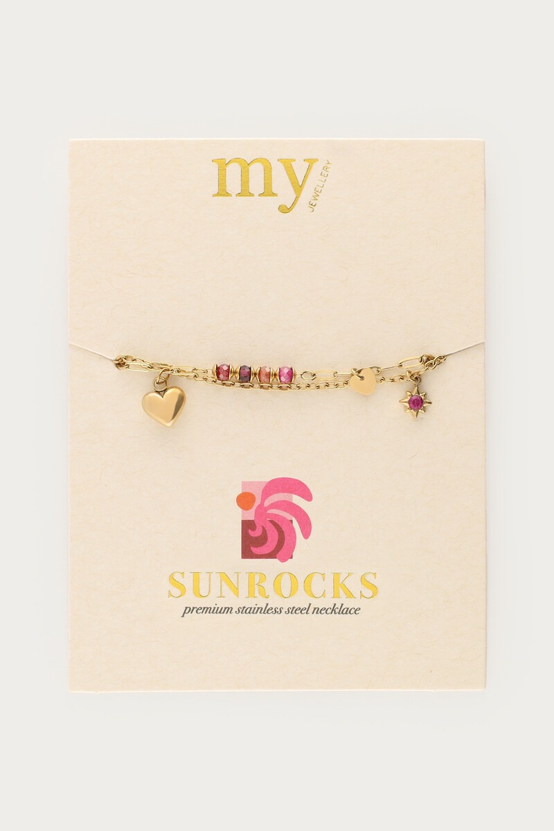 Sunrocks double bracelet with multicoloured beads and charms | My Jewellery