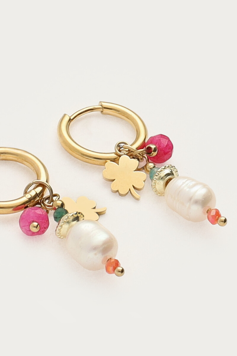Sunrocks hoop earrings with beads and clover | My Jewellery